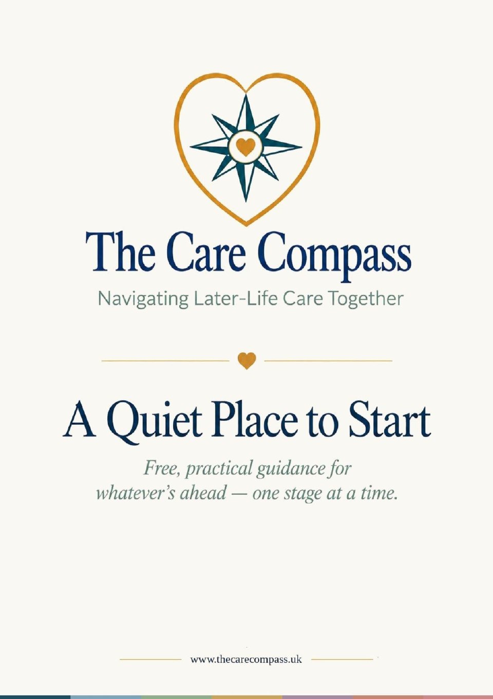 Cover of the booklet A Quiet Place to Start, with space for your logo